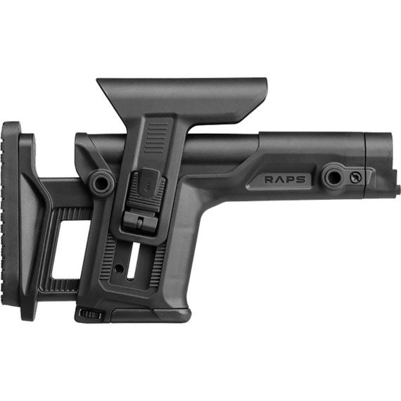 FAB Defense RAPS Rapid Adjustment Precision Stock, Integrated Cheek Rest & Adjustable LOP, Black Polymer 