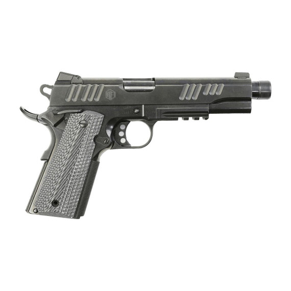 Alpha Foxtrot AF1911-Enhanced, 10MM AUTO, 5.00" Threaded Barrel, 8 Rds, Manual Safety, DLC Black 