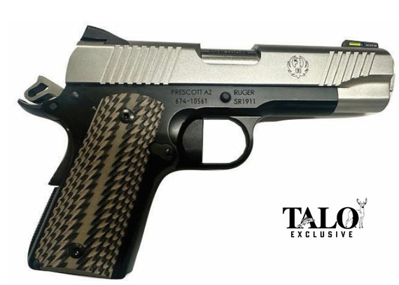 Ruger SR1911 CCO, 9MM, 4.25" Barrel, 7 Rds, Stainless/Black - 736676067985 