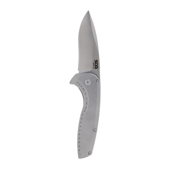 SOG Aegis FLK 2.0, Folding Knife, Drop Point Blade, Silver 