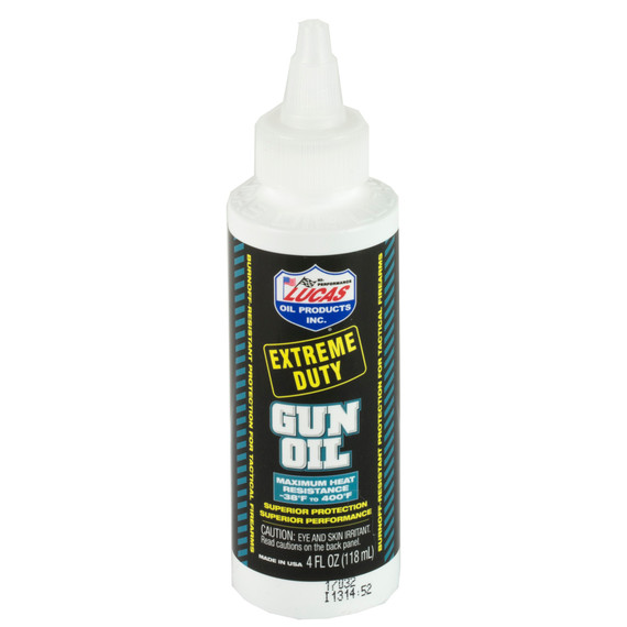 Lucas Oil Extreme Duty Gun Oil, Maximum Heat Resistance -38°F to 400°F, 4 fl oz, Made in USA 