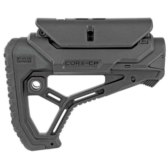 FAB Defense GL-CORE CP, Buttstock with Adjustable Cheek-Rest, Fits Mil-Spec and Commercial Tubes, Black 