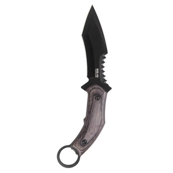 SOG Phantom Edge Karambit Fixed Blade Knife, 4.75" Tanto Blade, Black Oxide Finish 