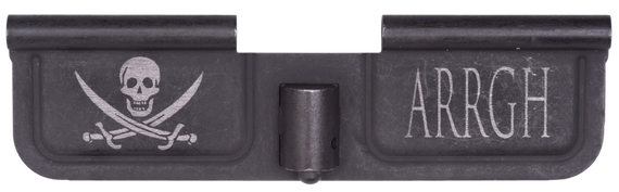 Spikes Ejection Port Door, Pirate "Arrgh" Engraving, Black Phosphate 