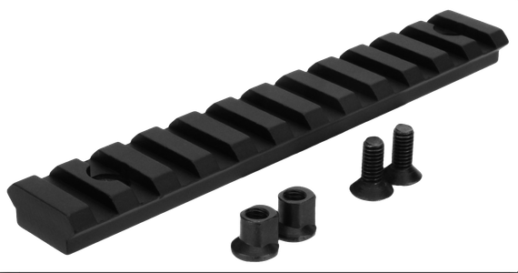TacFire KeyMod Picatinny Rail 5 Inch 11 Slots, 11-Slot Rail Section, Black 