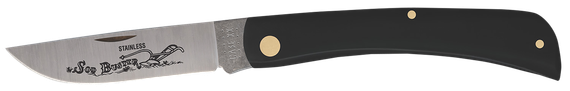 Case Sod Buster, 3.70" Tru-Sharp SS Skinner Blade, Smooth Black Synthetic Handle 