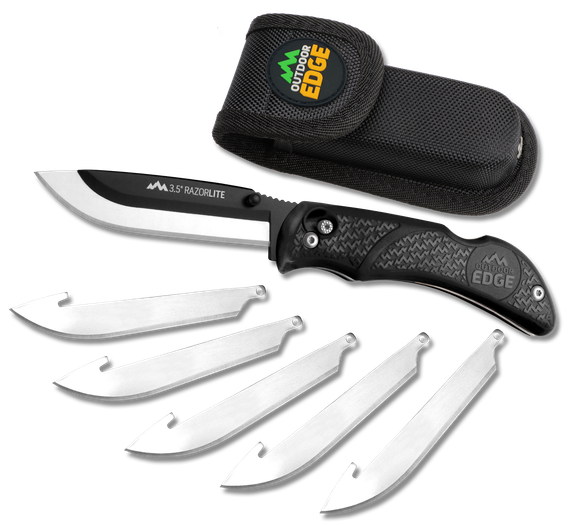 Outdoor Edge RazorLite, 3.50" Replaceable Blade Folding Knife, Black 