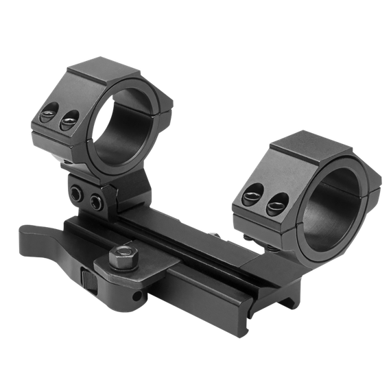 NcStar AR15 Adjustable QR, Cantilever Quick-Release Scope Mount/Ring Combo, Black Anodized Aluminum 