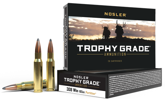 Nosler Trophy Grade .308 Win 165gr Partition Ammunition, 20 Rounds 