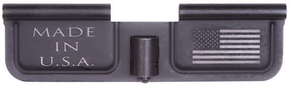 Spikes Ejection Port Door, USA/Flag Laser Engraved, Black Phosphate 