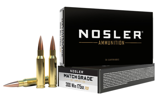 Nosler Match Grade RDF Ammunition, 308 Win 175gr RDF, 20 Cartridges 