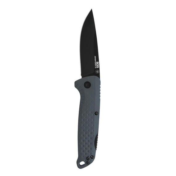 SOG Adventurer LB, Folding Knife, Gray Glass-Reinforced Nylon Handle, Black Finish 