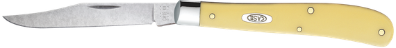Case Slimline Trapper, 3.25" Clip Point Chrome Vanadium Blade, Yellow Synthetic Handle 