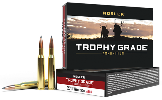 Nosler Trophy Grade Long-Range Ammunition, 270 Win, 150gr AccuBond Long Range, 20 Rds 