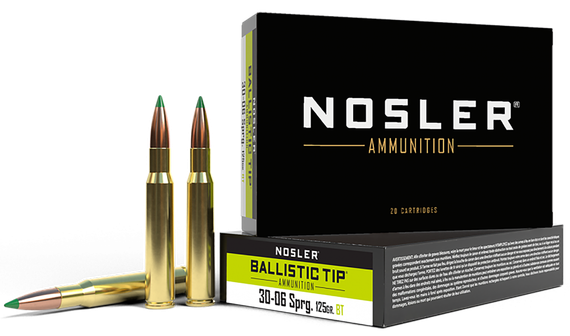 Nosler Ballistic Tip, .30-06 Springfield, 125gr Spitzer BT, 20 Rds 