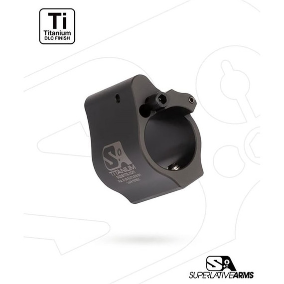 Superlative Arms Adjustable Bleed Off Gas Block, Titanium, .625" Set Screw, Dark DLC Finish 