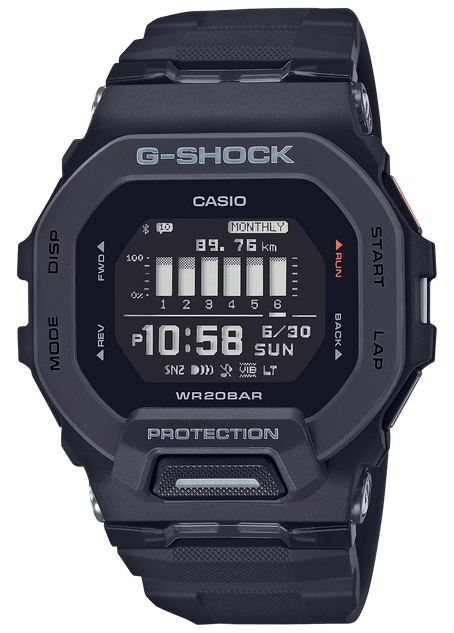 G-Shock GBD-200-1, Tactical Black Stainless Steel Bezel 