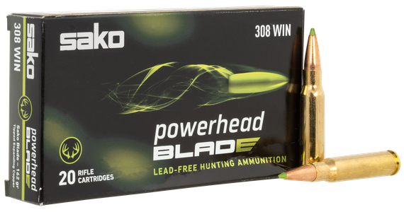 Sako PowerHead Blade, 308 Win, 162gr, Lead-Free Hunting Ammunition, 20 Rounds 
