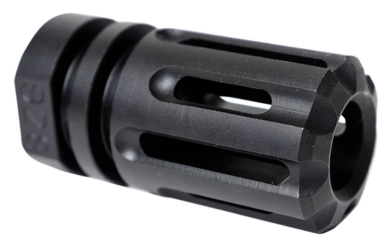 Angstadt Arms Flash Hider, 9mm Luger, 1/2"-28 TPI Threads, 1.75" OAL, Black Hardcoat Anodized Steel 