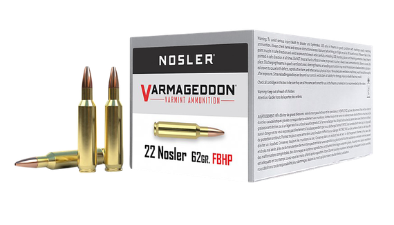 Nosler Varmageddon, 22 Nosler, 62gr FBHP, 50 Rounds 