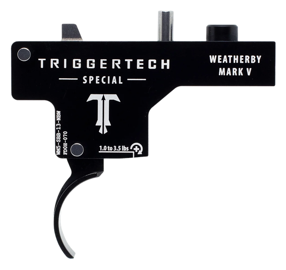 TriggerTech Special, Single-Stage Curved Trigger, 1.0 to 3.5 lbs Draw Weight, Black PVD Finish, Weatherby Mark V 