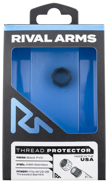 Rival Arms Thread Protector, 9mm, 1/2"-28, Black PVD, 416R Stainless Steel 