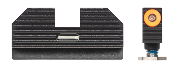 Night Fision Costa Ludus Glock Night Sight Set, Green Tritium Orange Front Ring Horizontal Tritium Bar Rear, Black Nitride Steel 