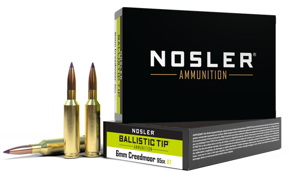 Nosler Ballistic Tip Ammunition, 6mm Creedmoor, 95gr BT, 20 Rounds 