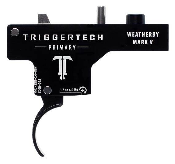 TriggerTech Primary, Single-Stage Curved Trigger, 1.50-4 lbs Adjustable Draw Weight, Black PVD Finish 