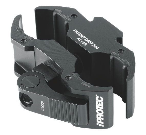 iProtec Universal Long Gun Mount, Self-Locking Clamp w/ Accessory Rail, Black Anodized 
