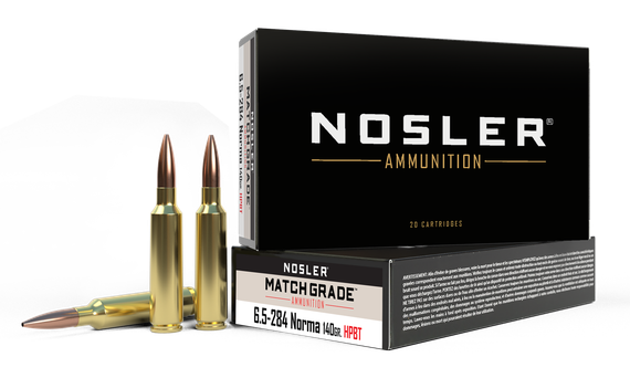Nosler Match Grade, 6.5x284 Norma, 140 gr Custom Competition HPBT, 20 Rds 
