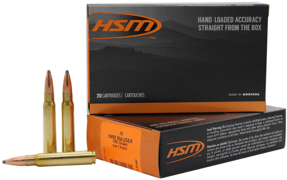 HSM 8mm Mauser 195gr Soft Point, 20 Rds 