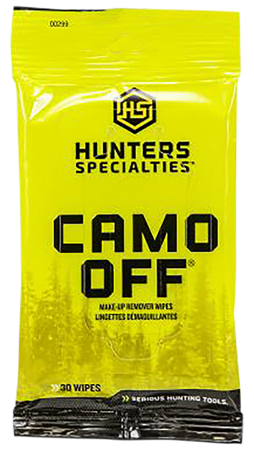 Hunters Specialties Camo Off Makeup Remover Wipes, 7" x 4", 30 Wipes 