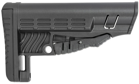NcStar Classic Commercial Stock, Adjustable Black Polymer Buttstock with Metal QD Bases & Rubber Butt Pad 