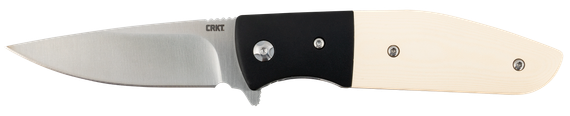 CRKT Curfew, Assisted Opening Folding Knife, Satin 3.10" Blade, Resin Infused Fiber Handle w/ Aluminum Bolsters, Right Carry Pocket Clip 