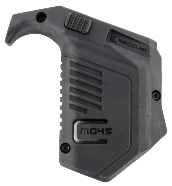 Recover Tactical MG45 Angled Mag Pouch, Double Stack Glock 10mm/45 ACP, Black Polymer 