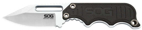 SOG Instinct Mini, 1.90" Fixed Clip Point Blade, Black G10 Handle, Satin Finish 