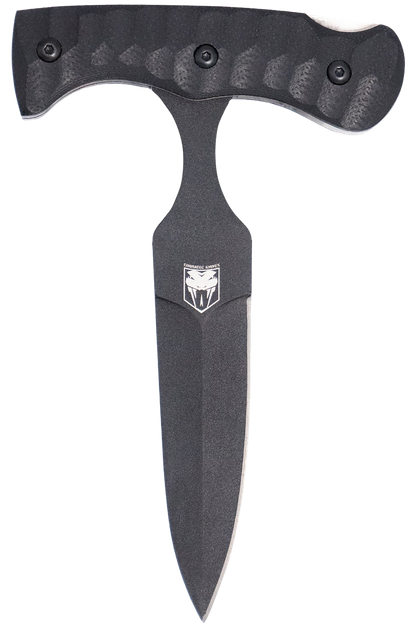 CobraTec Knives Folding Push Dagger, Black Textured G10 Handle, Black D2 Steel Blade 