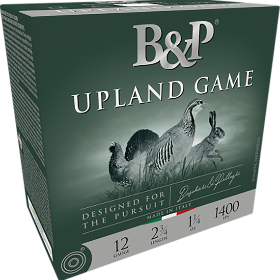B&P Upland Game, 12 Gauge, 2.75" Shell, 1-1/4 oz #4 Shot, 25-Round Box 