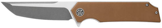 Eikonic TS8SBRN Tsuru, 3.30" Folding Tanto Plain Satin 154CM SS Blade, 4.20" Coyote Brown G10 Handle 