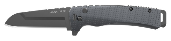 Outdoor Edge Razor XD3, 3.00" Folding Plain Blade, Charcoal 