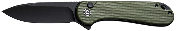 CIVIVI Elementum II Button Lock, 2.96" Nitro-V Black Stonewashed Drop Point Blade, OD Green G10 Handle 