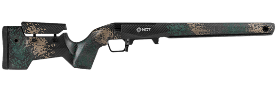 MDT CRBN Rifle Stock, Foam-Filled Carbon Fiber, Green/FDE Finish 