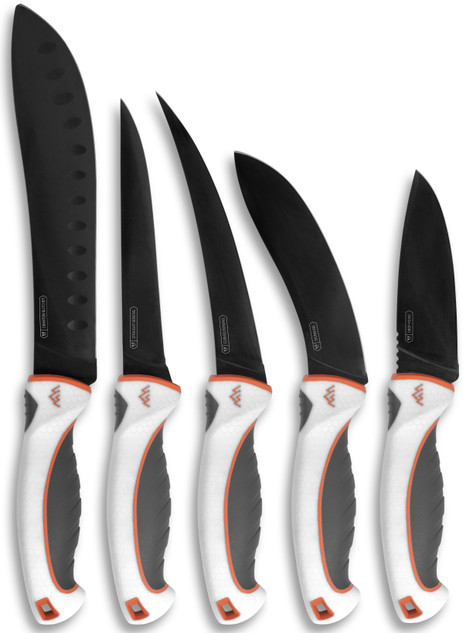 Outdoor Edge Ergo Max Processing Kit, 5Cr13MoV Black Titanium Blade 5 Piece, Multi Finish 