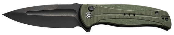 Civivi Incindie, 3.48" 14C28N Spear Point Folding Blade, OD Green Textured G10 Handle, Black Stonewashed Finish 
