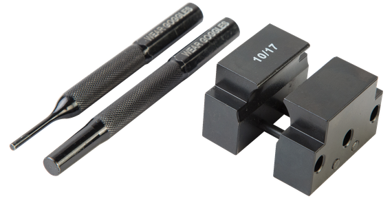 Wheeler Gas Block Taper Pin Removal Tool, Support Block with Starter & Finishing Punches, Black Steel 