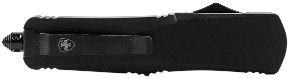 Templar Knife Gen II, Large 3.50" OTF Drop Point, Black Oxide Stonewashed 440C SS Blade, Black Aluminum/Rubber Handle, Glass Breaker 