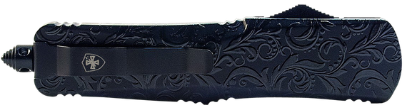 Templar Knife Gen II Maiden Gloss Large, OTF Dagger, 3.50" 440C SS Blade, Black Gloss Aluminum Handle, Glass Breaker 