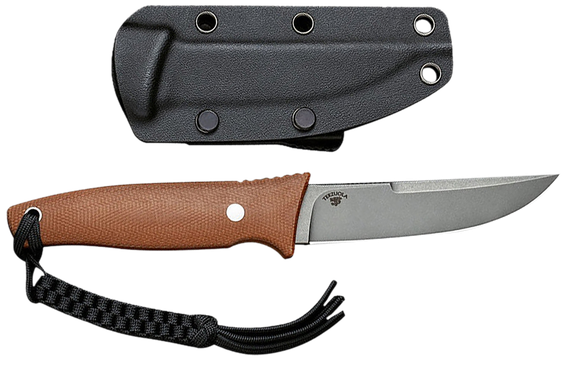 Civivi Tamashii, Fixed Blade Knife, D2 Steel Straight Back Blade, Brown Textured Canvas Micarta Handle, Gray Stonewashed Finish 