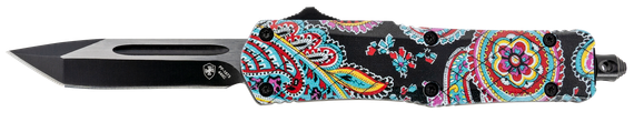 Templar Knife Gen II Quilt Small, OTF Tanto, 2.69" Blade, Multi-Color Aluminum Handle, Black Oxide Stonewashed Finish 